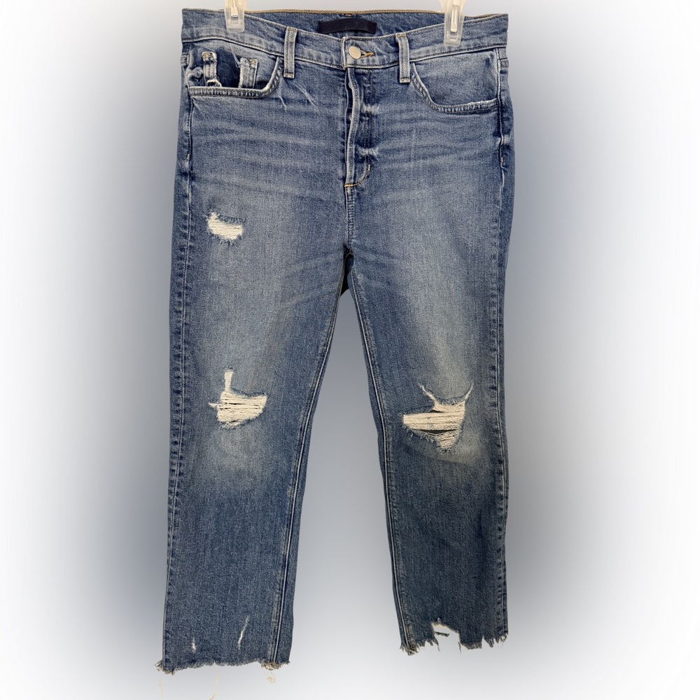 Joe's Jeans Light Blue Scout Mid-Rise Slim Tomboy Women's Crop Jean 28 PETITE